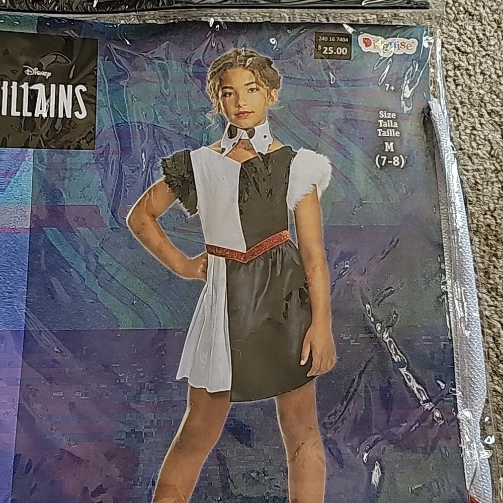 Disney Cruella De Vil Girls Costume Medium Halloween NEW